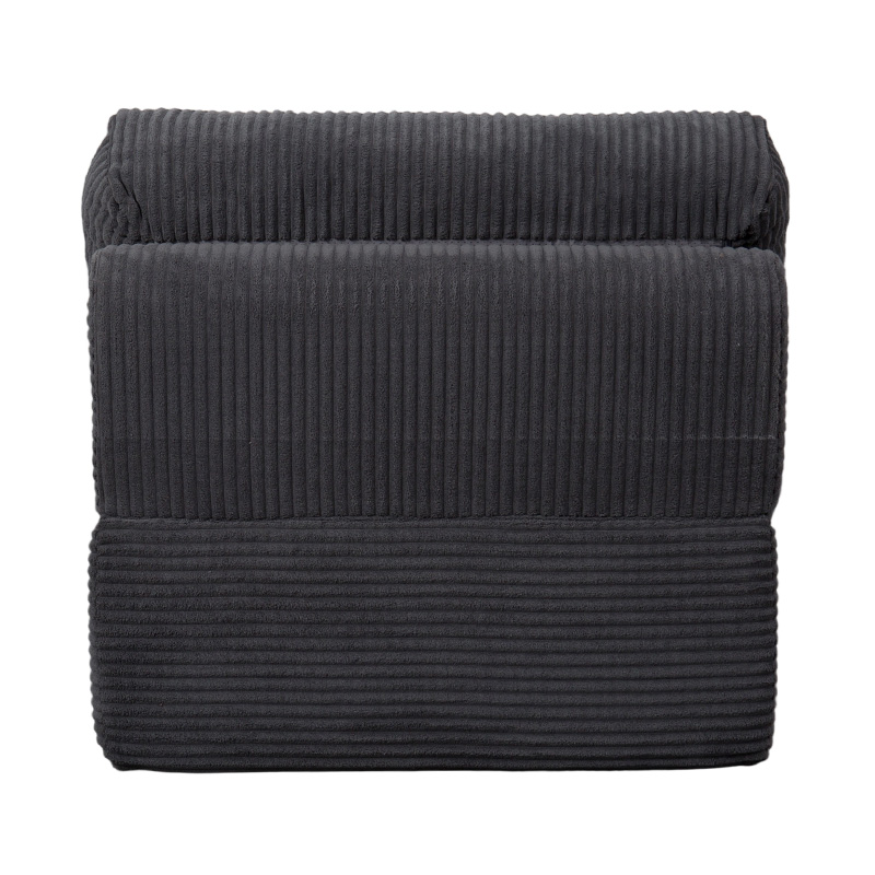 Canapé-lit pliable multifonctionnel entièrement en mousse en velours côtelé gris foncé avec dossier ergonomique Canapé-lit pliable multifonctionnel entièrement en mousse en velours côtelé gris foncé avec dossier ergonomique