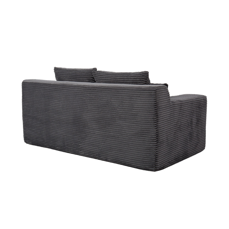 Canapé-lit modulable transformable en velours côtelé gris foncé avec plusieurs coussins Canapé-lit modulable transformable en velours côtelé gris foncé avec plusieurs coussins