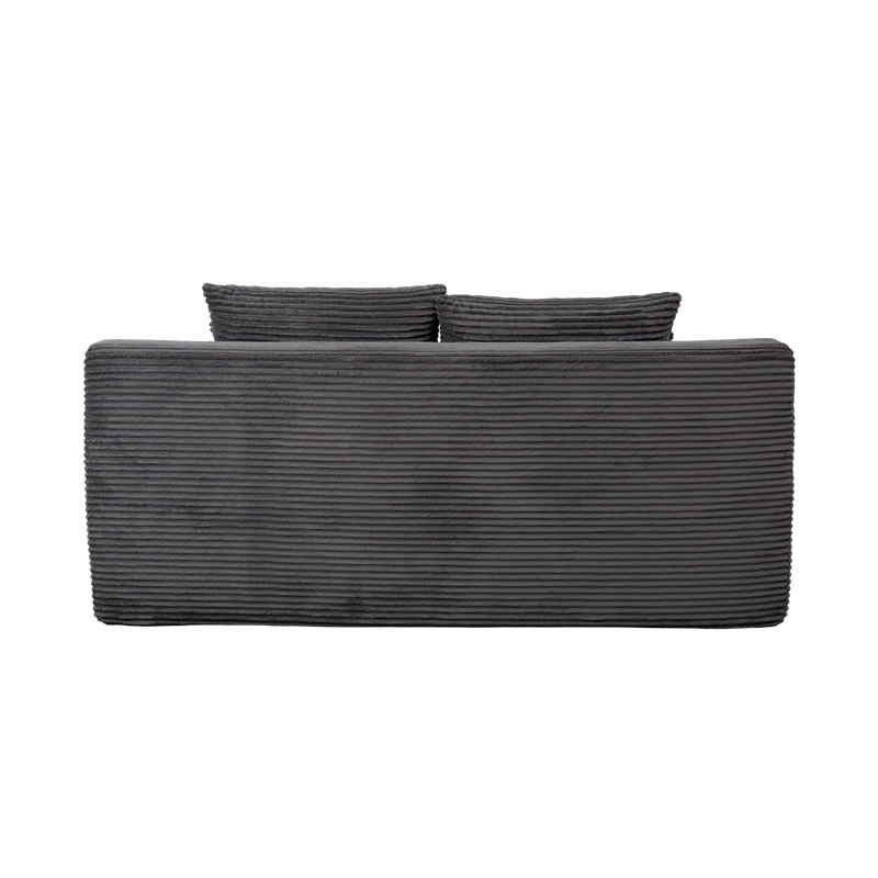 Canapé-lit modulable transformable en velours côtelé gris foncé avec plusieurs coussins Canapé-lit modulable transformable en velours côtelé gris foncé avec plusieurs coussins