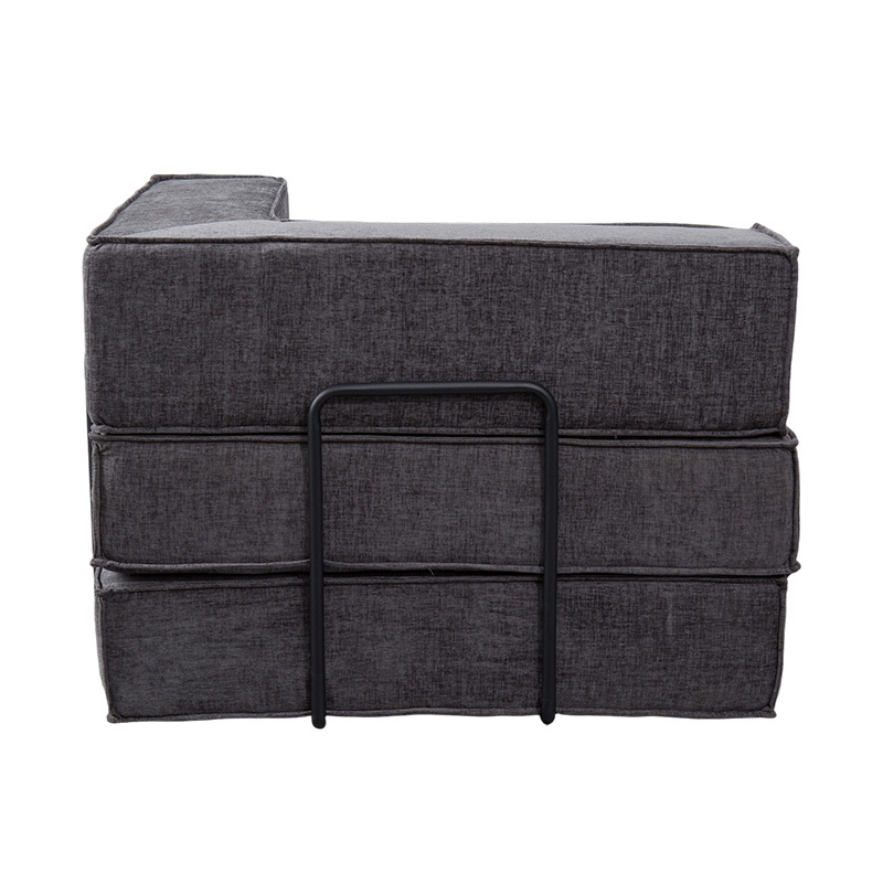 Canapé modulaire créatif en tissu gris foncé, design entièrement en mousse librement combinable et multifonctionnel Canapé modulaire créatif en tissu gris foncé, design entièrement en mousse librement combinable et multifonctionnel