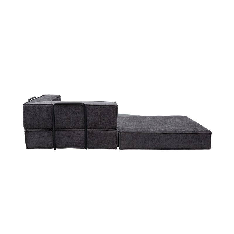Canapé modulaire créatif en tissu gris foncé, design entièrement en mousse librement combinable et multifonctionnel Canapé modulaire créatif en tissu gris foncé, design entièrement en mousse librement combinable et multifonctionnel