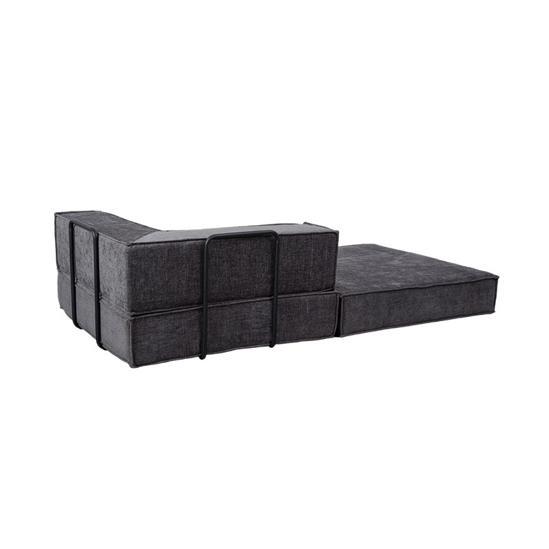 Canapé modulaire créatif en tissu gris foncé, design entièrement en mousse librement combinable et multifonctionnel Canapé modulaire créatif en tissu gris foncé, design entièrement en mousse librement combinable et multifonctionnel