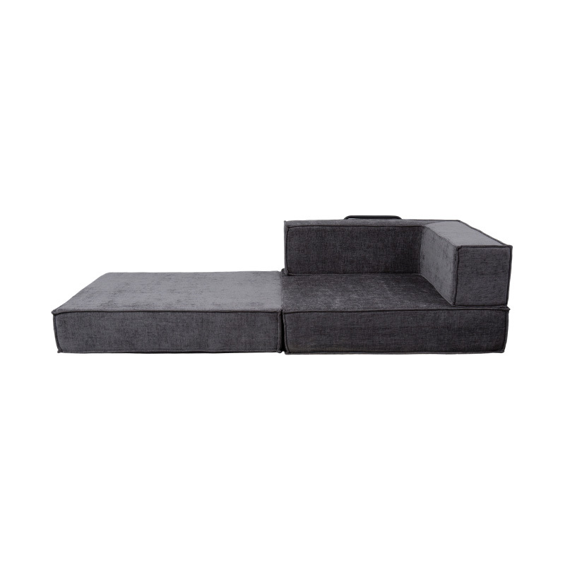 Canapé modulaire créatif en tissu gris foncé, design entièrement en mousse librement combinable et multifonctionnel Canapé modulaire créatif en tissu gris foncé, design entièrement en mousse librement combinable et multifonctionnel