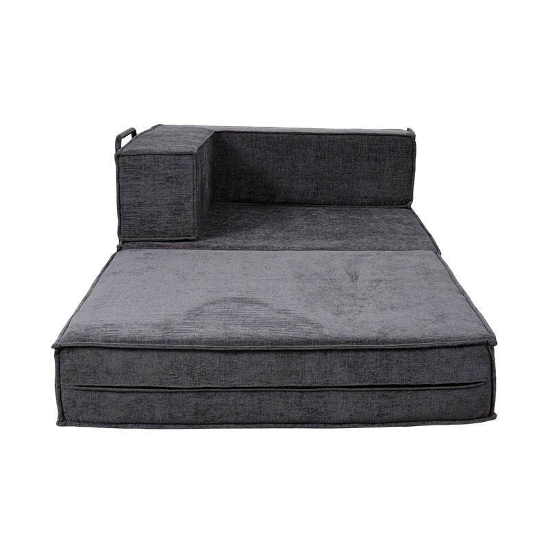 Canapé modulaire créatif en tissu gris foncé, design entièrement en mousse librement combinable et multifonctionnel Canapé modulaire créatif en tissu gris foncé, design entièrement en mousse librement combinable et multifonctionnel