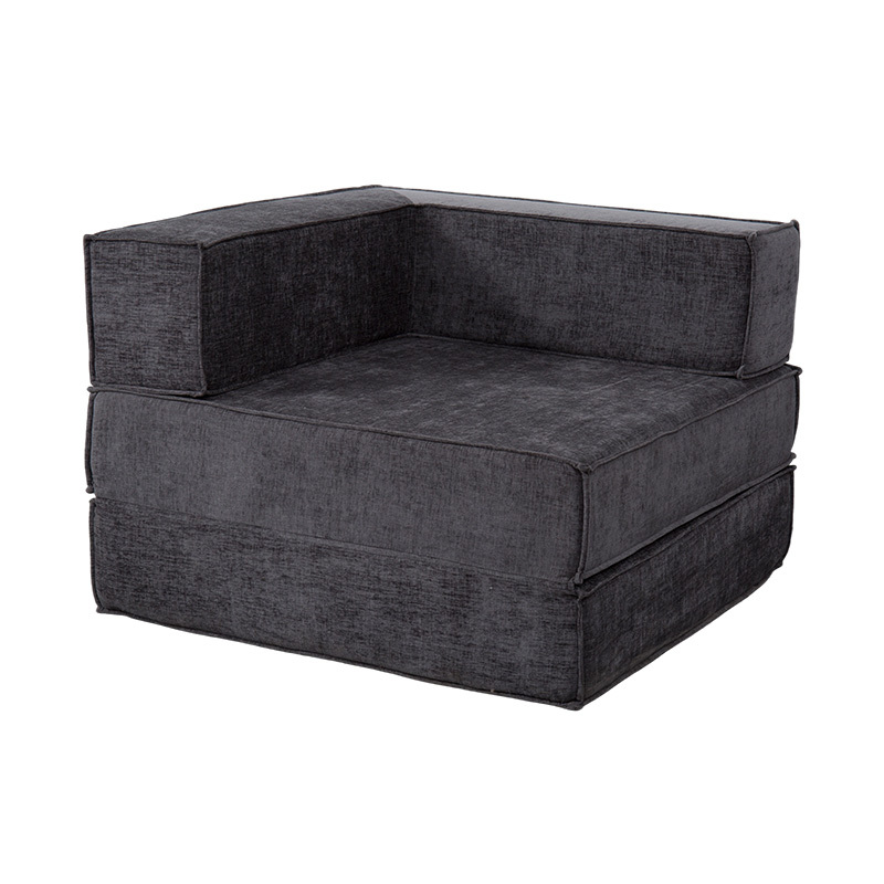 Canapé modulaire créatif en tissu gris foncé, design entièrement en mousse librement combinable et multifonctionnel Canapé modulaire créatif en tissu gris foncé, design entièrement en mousse librement combinable et multifonctionnel