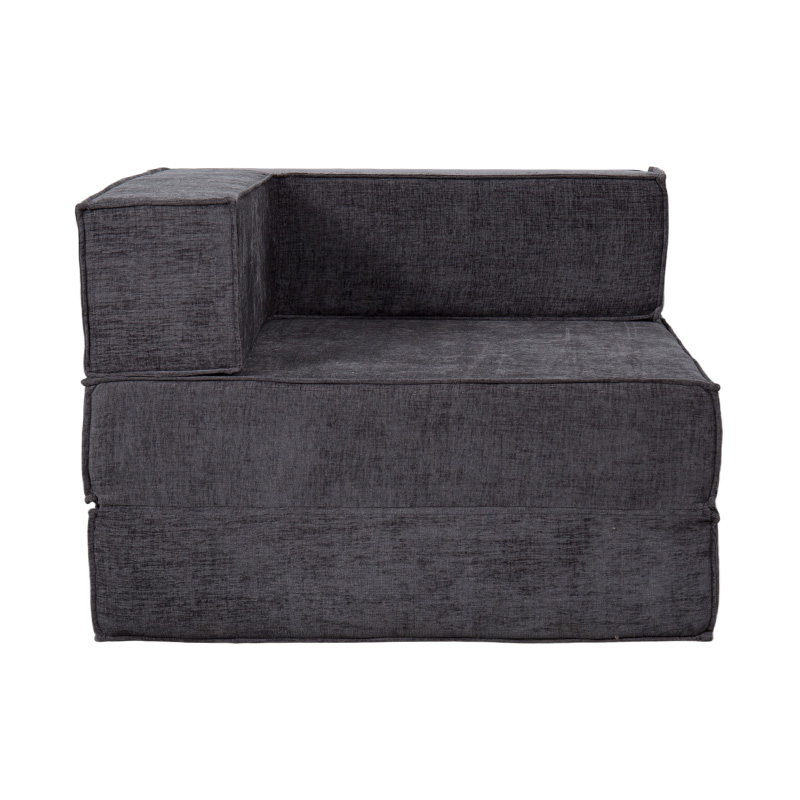 Canapé modulaire créatif en tissu gris foncé, design entièrement en mousse librement combinable et multifonctionnel Canapé modulaire créatif en tissu gris foncé, design entièrement en mousse librement combinable et multifonctionnel