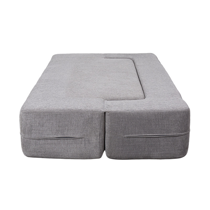 Canapé-lit multifonction convertible en velours gris clair avec coussins Canapé-lit multifonction convertible en velours gris clair avec coussins