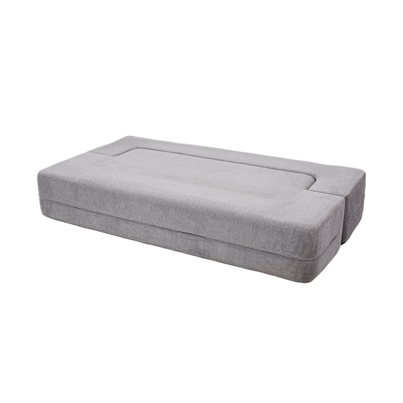 Canapé-lit multifonction convertible en velours gris clair avec coussins Canapé-lit multifonction convertible en velours gris clair avec coussins