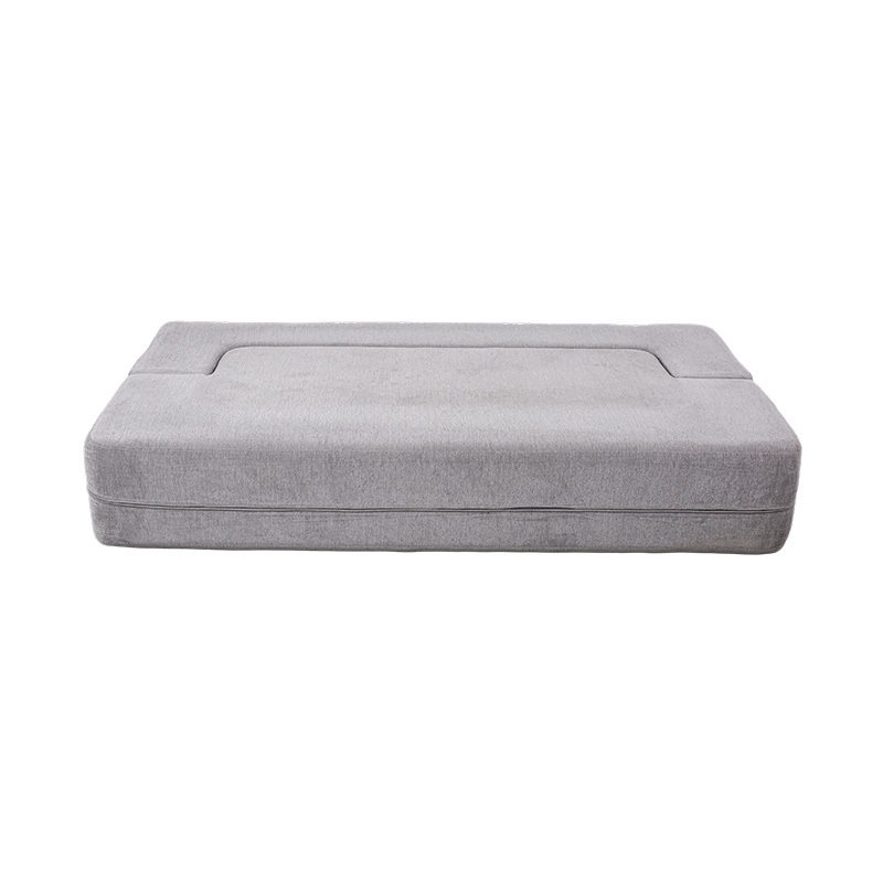 Canapé-lit multifonction convertible en velours gris clair avec coussins Canapé-lit multifonction convertible en velours gris clair avec coussins