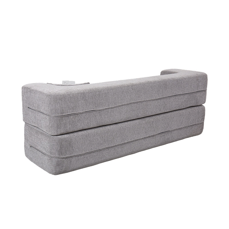 Canapé-lit multifonction convertible en velours gris clair avec coussins Canapé-lit multifonction convertible en velours gris clair avec coussins