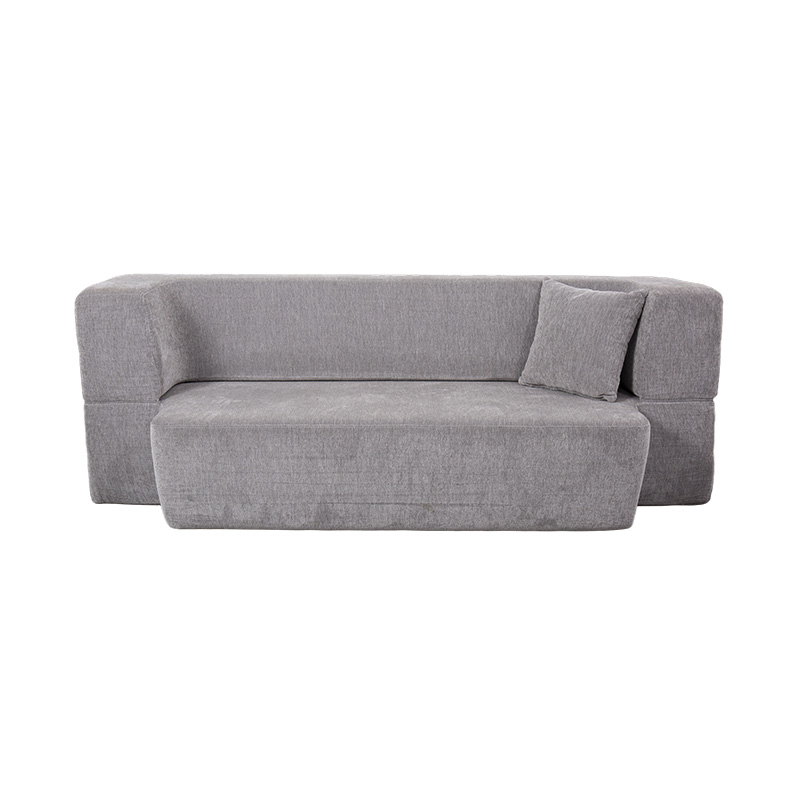 Canapé-lit multifonction convertible en velours gris clair avec coussins Canapé-lit multifonction convertible en velours gris clair avec coussins
