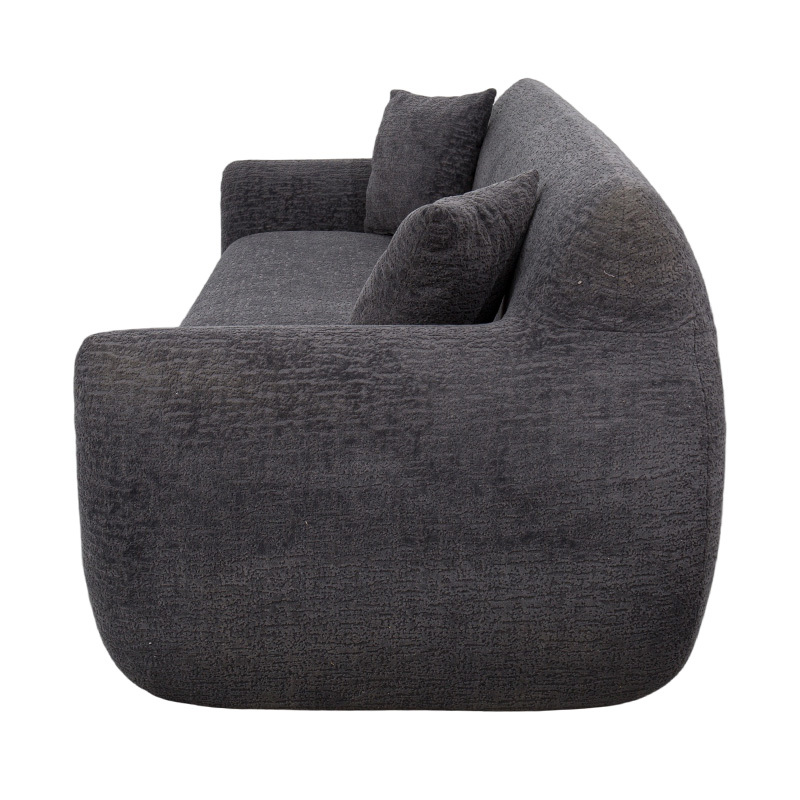 Canapé 3 à 4 places entièrement en mousse en tissu chenille jacquard gris foncé Canapé 3 à 4 places entièrement en mousse en tissu chenille jacquard gris foncé