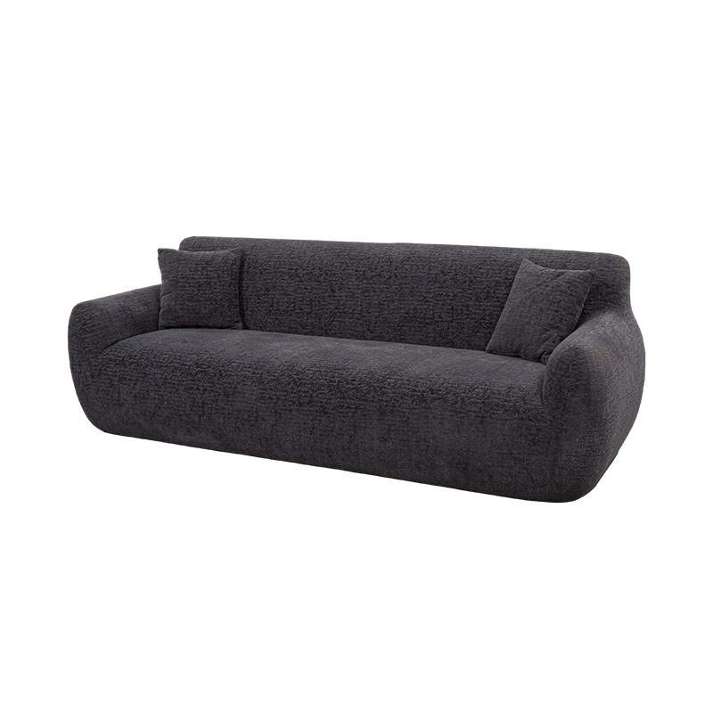 Canapé 3 à 4 places entièrement en mousse en tissu chenille jacquard gris foncé Canapé 3 à 4 places entièrement en mousse en tissu chenille jacquard gris foncé