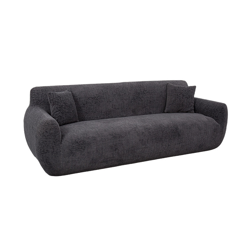 Canapé 3 à 4 places entièrement en mousse en tissu chenille jacquard gris foncé Canapé 3 à 4 places entièrement en mousse en tissu chenille jacquard gris foncé