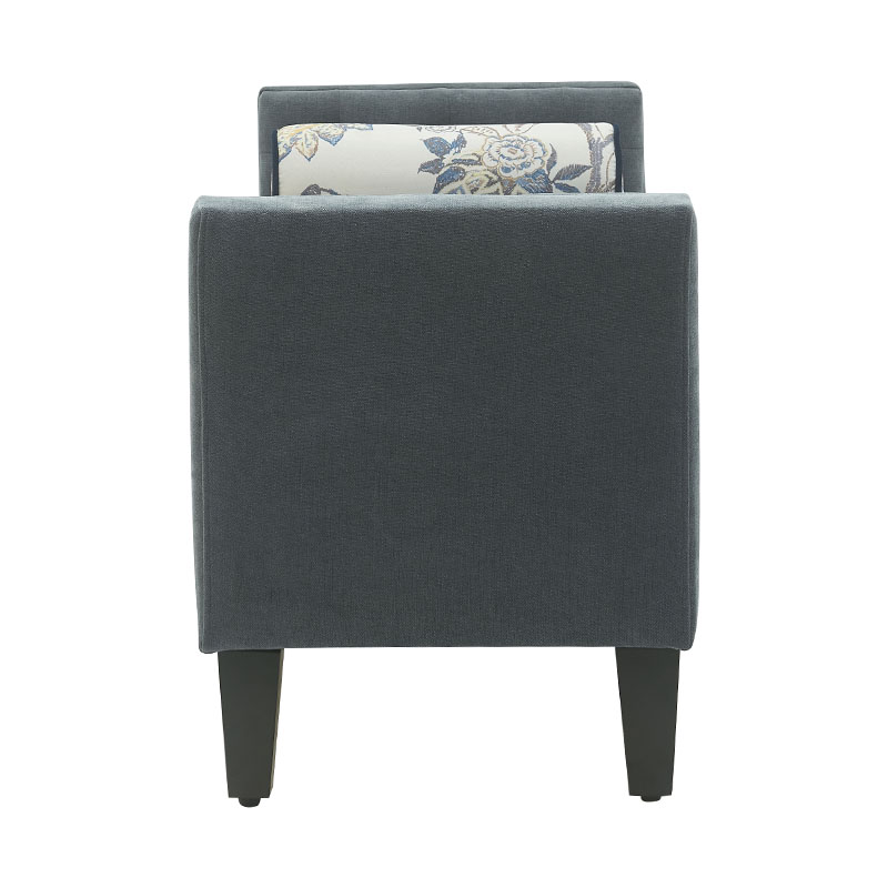 Banc imprimé en tissu avec extrémité de lit et oreiller