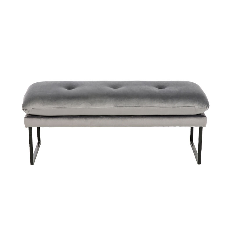 Banc en tissu design gris flanelle