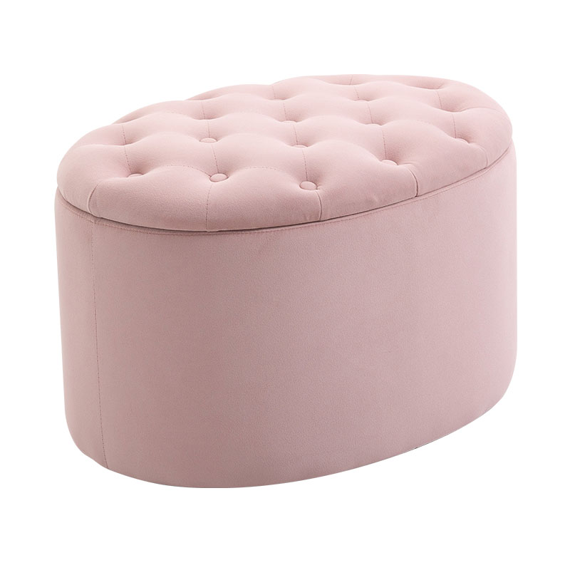 Petit tabouret de rangement en tissu coloré en forme de pain