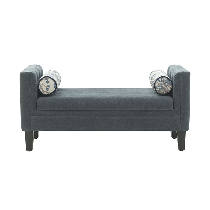 Banc imprimé en tissu avec extrémité de lit et oreiller