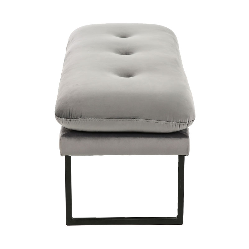 Banc en tissu design gris flanelle