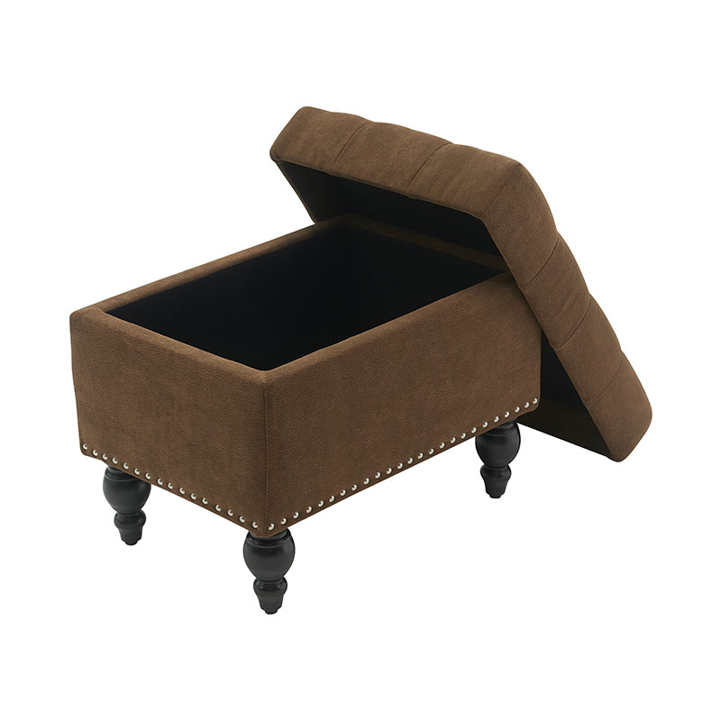 Tabouret de rangement carré en tissu marron Teddy Fairy Tale