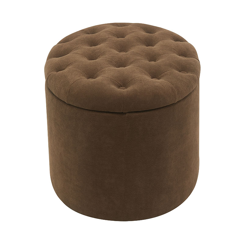 Petit tabouret de rangement en tissu coloré en forme de pain