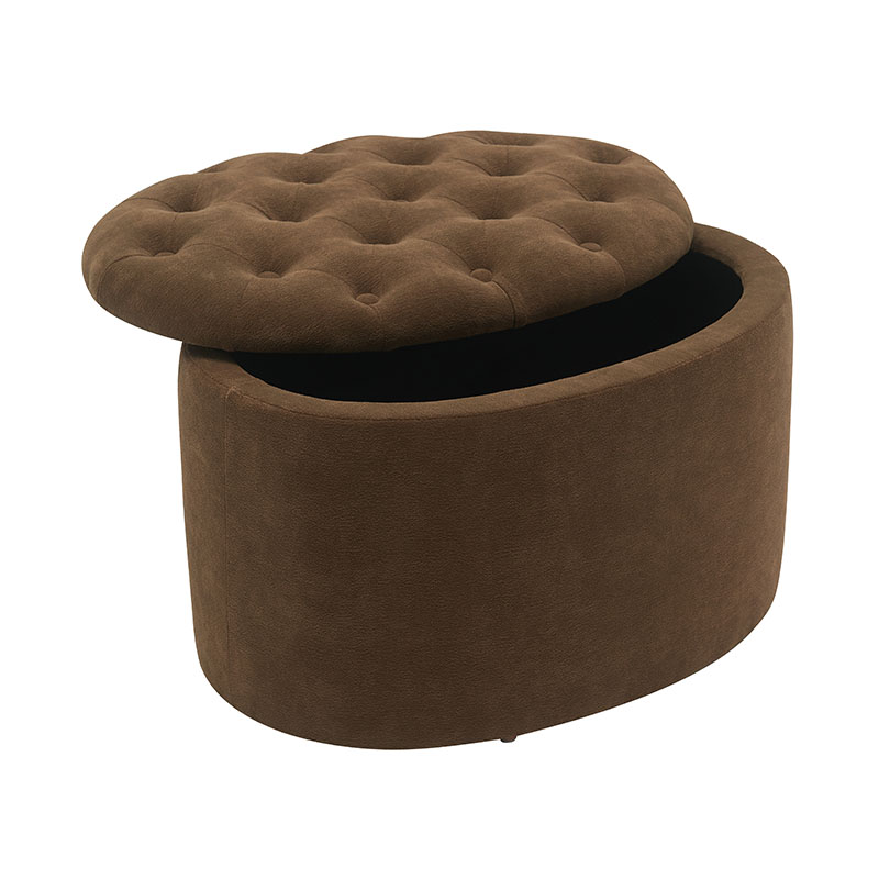Petit tabouret de rangement en tissu coloré en forme de pain