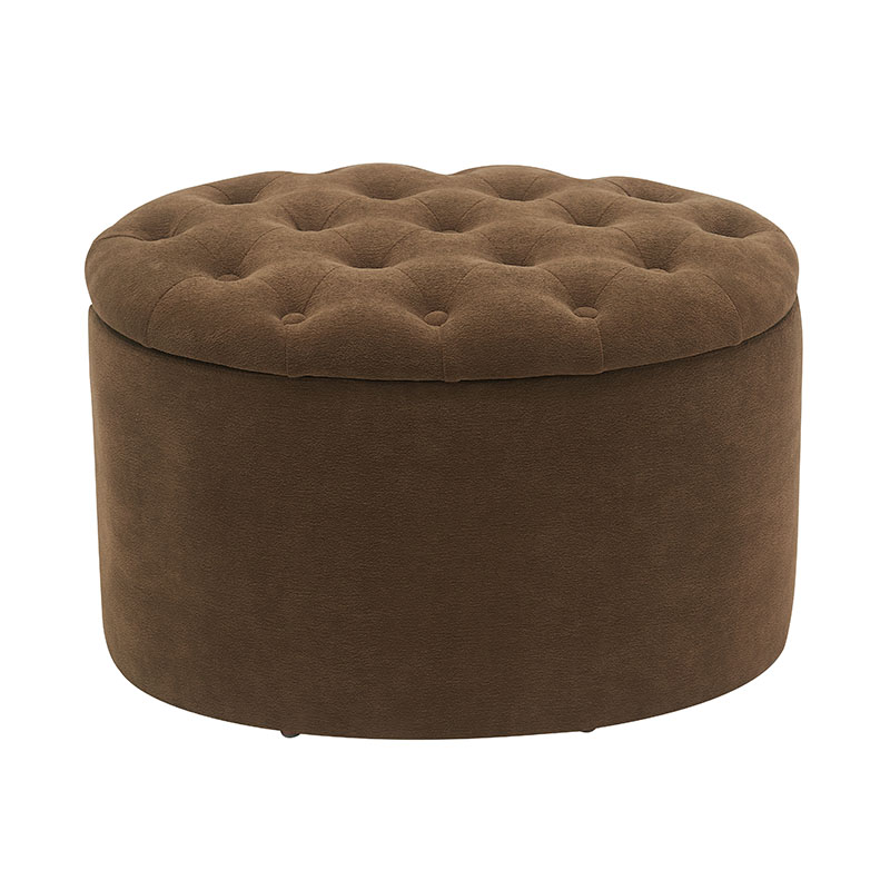 Petit tabouret de rangement en tissu coloré en forme de pain