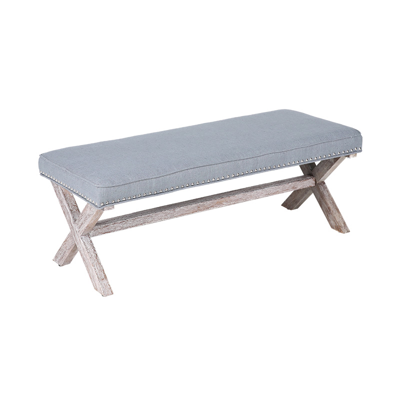 Banc en cuir à pieds croisés couleur forêt