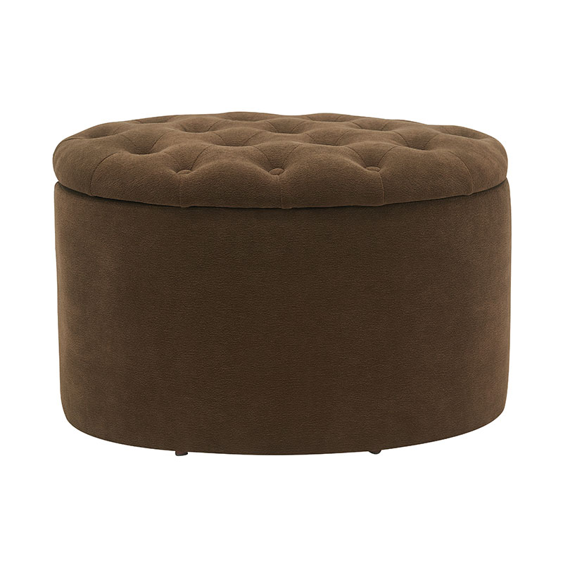 Petit tabouret de rangement en tissu coloré en forme de pain