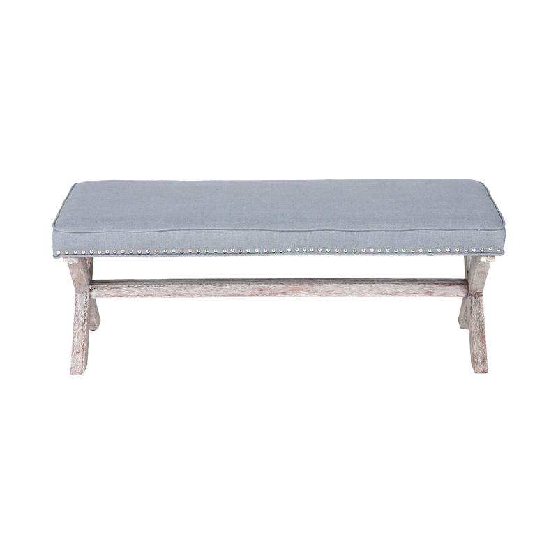 Banc en cuir à pieds croisés couleur forêt